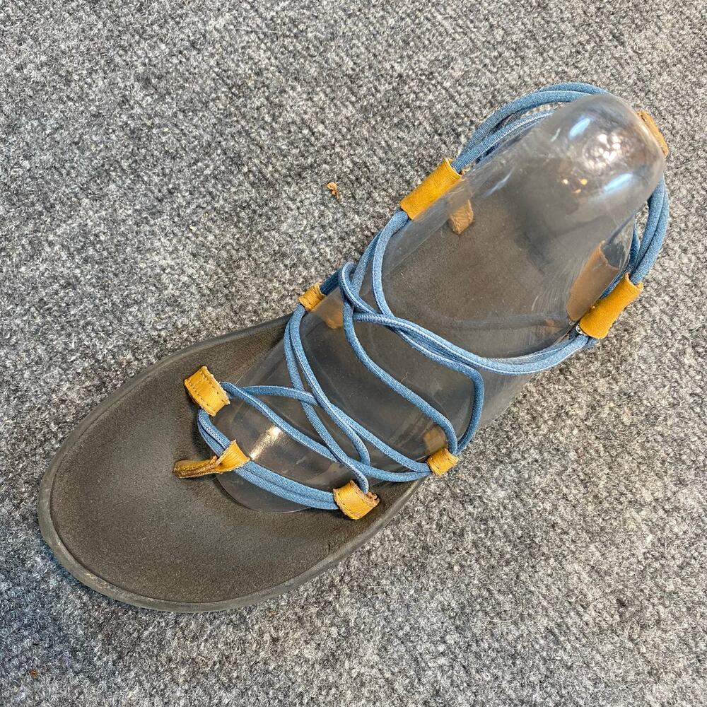 Teva Voya Infinity Sandals Womens 8 Blue Slip On Strappy Comfort Casual Boho - Picture 1 of 6
